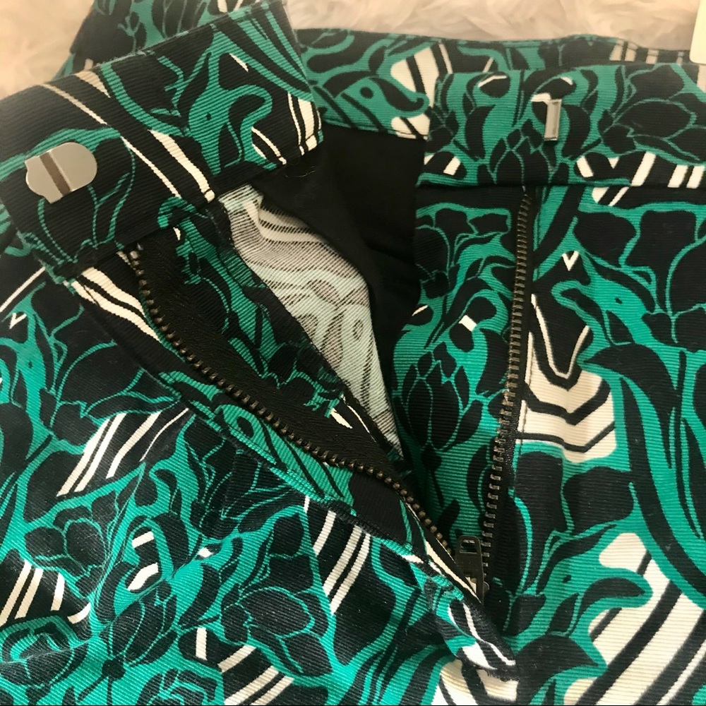J. Crew Green High-Waist Piped Pattern Shorts Sz 6 - Picture 9 of 9